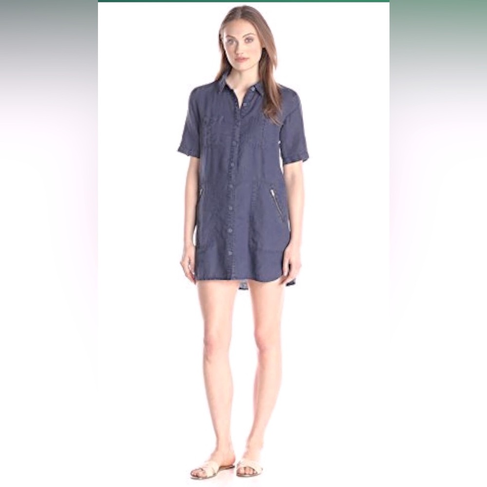 Michael Stars Women's Linen Short Sleeve Utility Dress